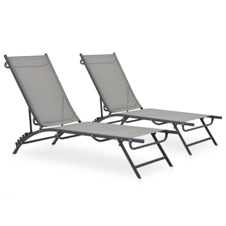 Loungers 2 units textilene and steel by vidaXL, Loungers - Ref: Foro24-47848, Price: 152,08 €, Discount: %
