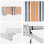 Toldo Retráctil Naranja gris azul 350 x 250 cm tela