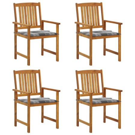 Gartenstühle mit Kissen 4 Einheiten aus massivem Akazienholz von vidaXL, Gartenstühle - Ref: Foro24-3061196, Preis: 324,56 €,...