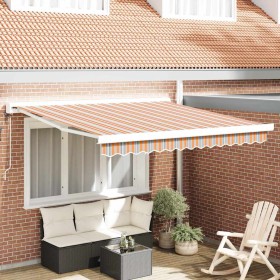 Toldo Retráctil Manual Multicolor 350 x 250 cm Tela, Metal