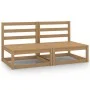Sofás centrales de jardín 2 uds madera maciza pino marrón miel de vidaXL, Conjuntos de jardín - Ref: Foro24-805683, Precio: 1...