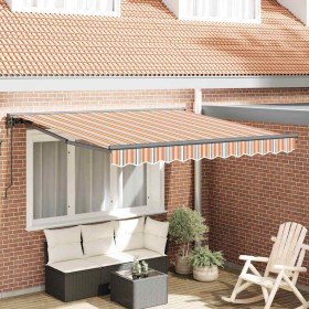 Toldo Retráctil Rayas Multicolor 350x250 cm tela Toldo Retráctil Rayas Multicolor 350x250 cm tela