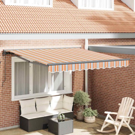 Toldo Retráctil Rayas Multicolor 350x250 cm tela
