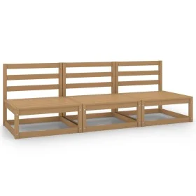 Garden center sofas 3 units solid pine wood honey brown by vidaXL, Garden sets - Ref: Foro24-805688, Price: 211,96 €, Discoun...