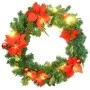 Corona de Navidad con luces LED PVC verde 60 cm de vidaXL, Luces de Navidad - Ref: Foro24-321517, Precio: 20,50 €, Descuento: %