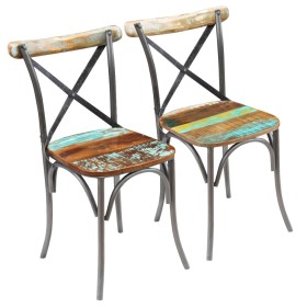 Dining chairs 2 units recycled solid wood by vidaXL, dining chairs - Ref: Foro24-243722, Price: 246,20 €, Discount: %
