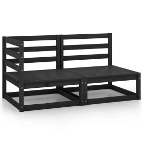 Garden furniture set 2 pieces black solid pine wood by vidaXL, Garden sets - Ref: Foro24-805694, Price: 155,36 €, Discount: %