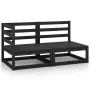 Gartenmöbel-Set 2-teilig, schwarzes massives Kiefernholz von vidaXL, Gartensets - Ref: Foro24-805694, Preis: 155,36 €, Rabatt: %