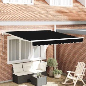 Toldo Retráctil 350 x 250 cm Negro Toldo Retráctil 350 x 250 cm Negro