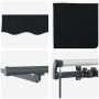 Toldo Retráctil con luces de tiras LED Negro 350 x 250 cm tela