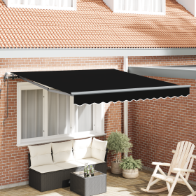 Toldo Retráctil Negro 350 x 250 cm tela Toldo Retráctil Negro 350 x 250 cm tela