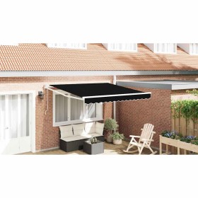 Toldo Retráctil Negro 350 x 250 cm tela