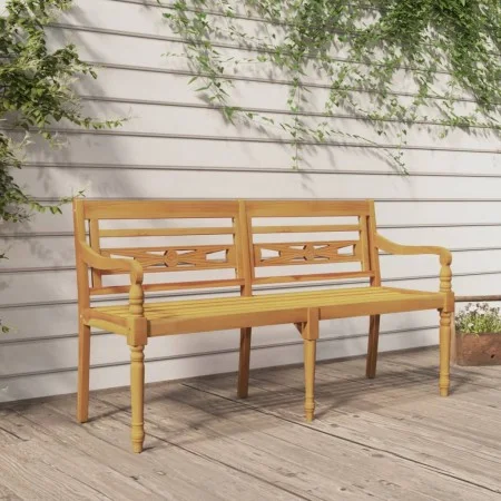 Banco Batavia madera maciza de teca 150 cm de vidaXL, Bancos de jardín - Ref: Foro24-319147, Precio: 224,70 €, Descuento: %