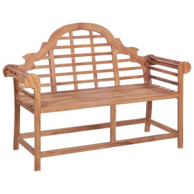 Banco de jardín madera maciza de teca 127x58,5x92,5 cm