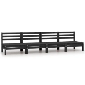 Central garden sofas 4 units black solid pine wood by vidaXL, Garden sets - Ref: Foro24-806596, Price: 199,64 €, Discount: %