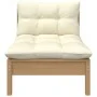 Central garden sofa with pine wood honey brown cushions by vidaXL, Modular outdoor sofas - Ref: Foro24-806637, Price: 86,99 €...