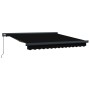 Toldo Retráctil Negro 350 x 250 cm Tela, Metal