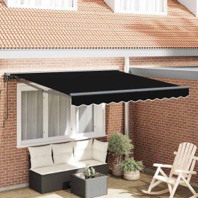 Toldo Retráctil Manual Negro 350x250 cm tela Toldo Retráctil Manual Negro 350x250 cm tela