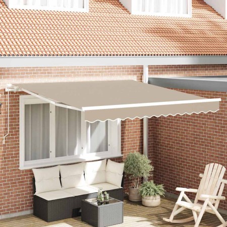 Toldo Retráctil Manual Beige 350 x 250 cm tela