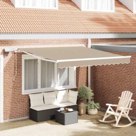 Toldo Retráctil with Manual 350 x 250 cm Beige Toldo Retráctil with Manual 350 x 250 cm Beige