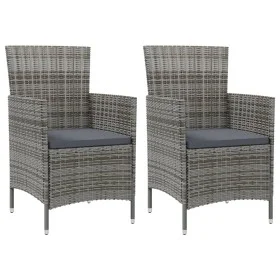 Garden chairs 2 units with gray synthetic rattan cushions by vidaXL, Garden chairs - Ref: Foro24-316682, Price: 123,94 €, Dis...