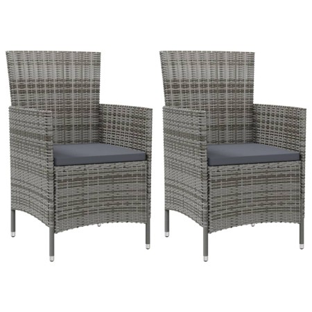 Garden chairs 2 units with gray synthetic rattan cushions by vidaXL, Garden chairs - Ref: Foro24-316682, Price: 125,68 €, Dis...