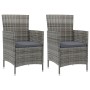Garden chairs 2 units with gray synthetic rattan cushions by vidaXL, Garden chairs - Ref: Foro24-316682, Price: 125,68 €, Dis...