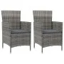 Garden chairs 2 units with gray synthetic rattan cushions by vidaXL, Garden chairs - Ref: Foro24-316682, Price: 123,94 €, Dis...