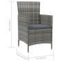 Garden chairs 2 units with gray synthetic rattan cushions by vidaXL, Garden chairs - Ref: Foro24-316682, Price: 125,68 €, Dis...