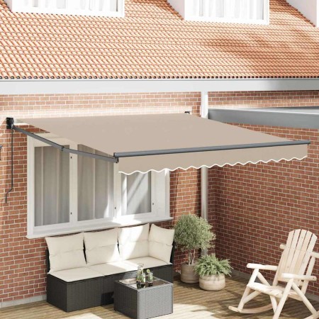 Toldo Retráctil Manual Beige 350 x 250 cm tela