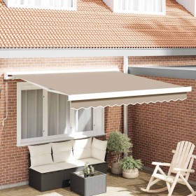 Toldo Retráctil Beige 350 x 250 cm Tela, Metal