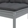 2-seater garden sofa with solid gray pine wood cushions by vidaXL, Modular outdoor sofas - Ref: Foro24-806648, Price: 156,96 ...