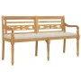 Batavia bench with solid teak wood cushion 150 cm by vidaXL, garden benches - Ref: Foro24-319148, Price: 208,69 €, Discount: %