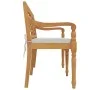 Batavia bench with solid teak wood cushion 150 cm by vidaXL, garden benches - Ref: Foro24-319148, Price: 208,69 €, Discount: %