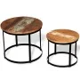 Round coffee table set of 2, made of solid recycled wood, 40cm/50cm. by vidaXL, Coffee table - Ref: Foro24-244007, Price: 88,...
