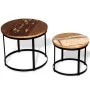 Mesa de centro redonda 2 uds madera maciza reciclada 40cm/50cm de vidaXL, Mesas de centro - Ref: Foro24-244007, Precio: 88,14...