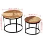 Mesa de centro redonda 2 uds madera maciza reciclada 40cm/50cm de vidaXL, Mesas de centro - Ref: Foro24-244007, Precio: 88,14...