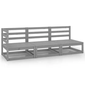 Gartenmöbel 3 Stück graues massives Kiefernholz von vidaXL, Gartensets - Ref: Foro24-805707, Preis: 213,37 €, Rabatt: %