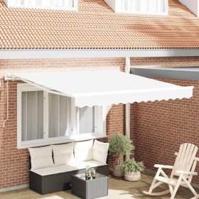 Toldo Retráctil 350 x 250 cm Blanco Toldo Retráctil 350 x 250 cm Blanco