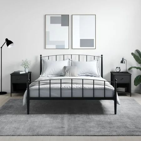 Mesitas de noche 2 uds madera de ingeniería negro 40x42x50 cm de vidaXL, Mesitas de noche - Ref: Foro24-825934, Precio: 74,69 €