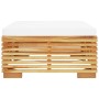 Garden stool with cream cushion solid teak wood by vidaXL, Modular outdoor sofas - Ref: Foro24-319158, Price: 109,01 €, Disco...