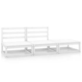 3-piece garden lounge set white solid pine wood by vidaXL, Garden sets - Ref: Foro24-805711, Price: 139,33 €, Discount: %