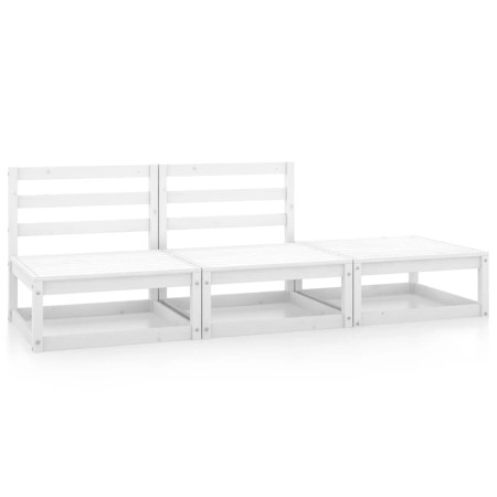 3-teiliges Garten-Lounge-Set aus weißem massivem Kiefernholz von vidaXL, Gartensets - Ref: Foro24-805711, Preis: 123,94 €, Ra...