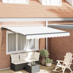 Toldo Retráctil Blanco 350x250 cm tela Toldo Retráctil Blanco 350x250 cm tela