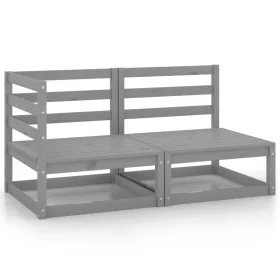 Gartenmöbel-Set 2-teilig, graues massives Kiefernholz von vidaXL, Gartensets - Ref: Foro24-805692, Preis: 142,26 €, Rabatt: %
