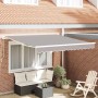Toldo Retráctil Manual Gris claro 350 x 250 cm tela