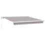Toldo Retráctil Gris Claro 350 x 250 cm Tela, Metal
