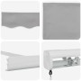 Toldo Retráctil Gris Claro 350 x 250 cm Tela, Metal