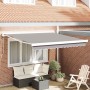 Toldo Retráctil Manual Gris claro 350 x 250 cm Tela, Metal