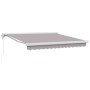 Toldo Retráctil Manual Gris claro 350 x 250 cm Tela, Metal